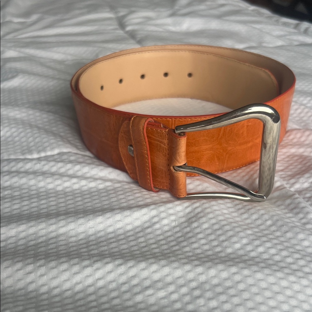 Tailored Sportsman Orange Leather Belt